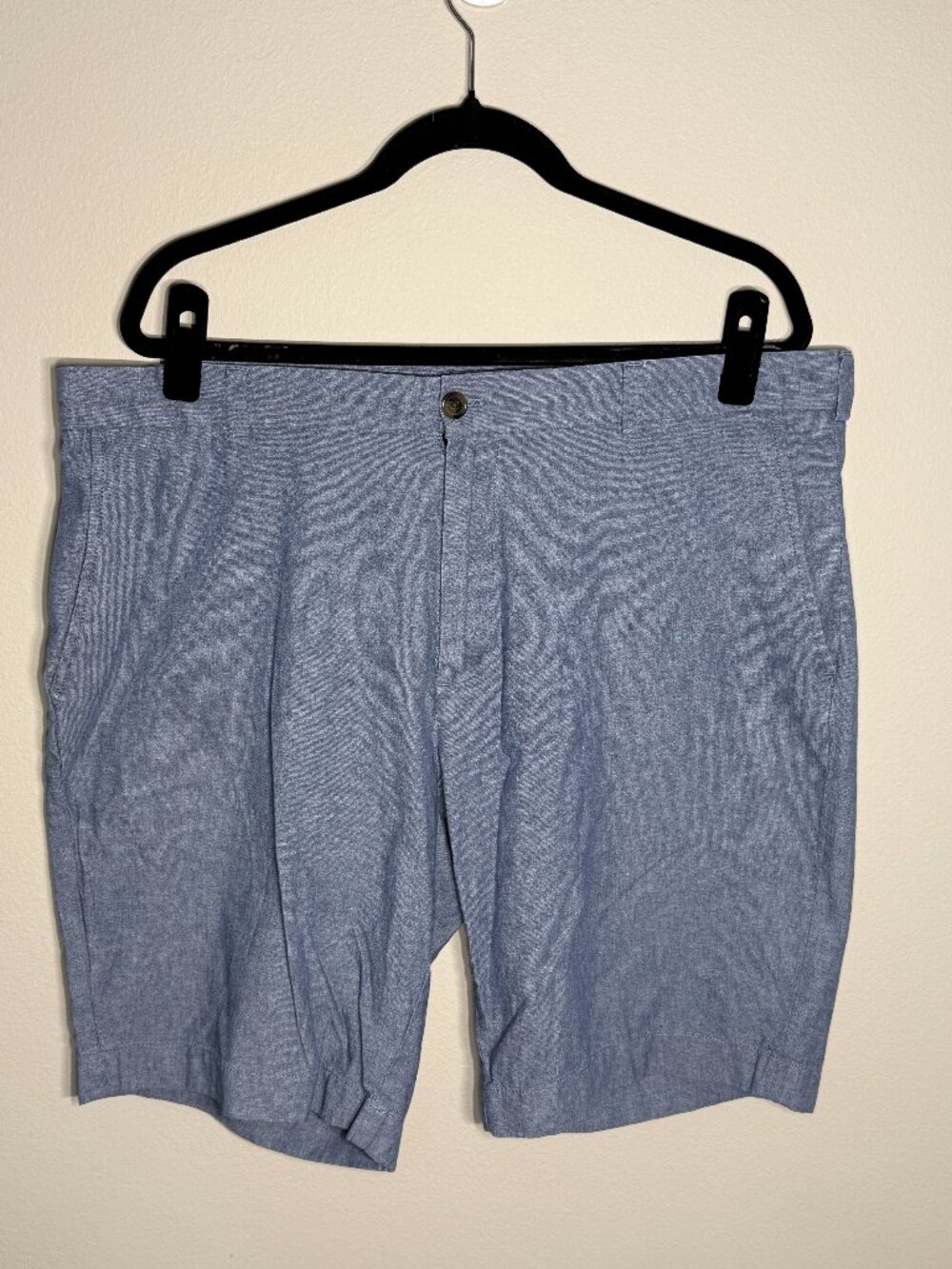 Brooks Brothers Shorts Mens 38 Chino Flat Front Blue Cotton Chambray Casual